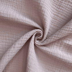 Ткань Муслин Жатый, цвет Пыльно-Розовый (на отрез)  в Петропавловске-Камчатском