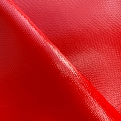 Ткань ПВХ 600 гр/м2 плотная (Ширина 1,5м), цвет Красный (на отрез) в Петропавловске-Камчатском