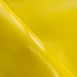 Ткань ПВХ 600 гр/м2 плотная (Ширина 1,5м), цвет Жёлтый (на отрез) в Петропавловске-Камчатском