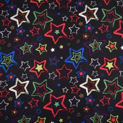 Ткань Oxford 600D PU (Ширина 1,48м), принт &quot;Звезды на черном&quot; (на отрез) в Петропавловске-Камчатском
