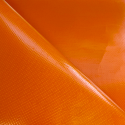 Ткань ПВХ 450 гр/м2 (Ширина 1,6м), цвет Оранжевый (на отрез) в Петропавловске-Камчатском