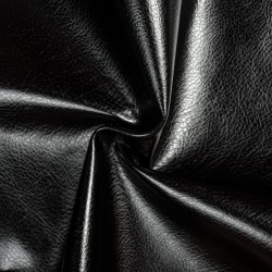 Ткань Дерматин (Кожзам) для мебели (Ширина 138см), цвет Черный (на отрез) в Петропавловске-Камчатском