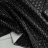 Ткань Дюспо Milky PU (Ширина 1,5 м), блестящий принт Гусиная Лапка Черный (на отрез)
