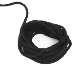 Шнур для одежды тип 2,  Чёрный (плетено-вязаный/полиэфир)  в Петропавловске-Камчатском